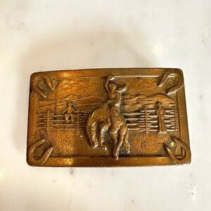 Vintage Bronze Cowboy Belt Buckle